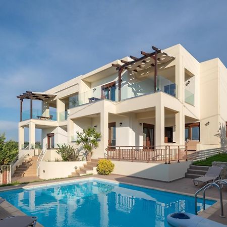 Family Villa Rousa In Rethymno With Pool, Bbq And Kids Area Lutrá Kültér fotó
