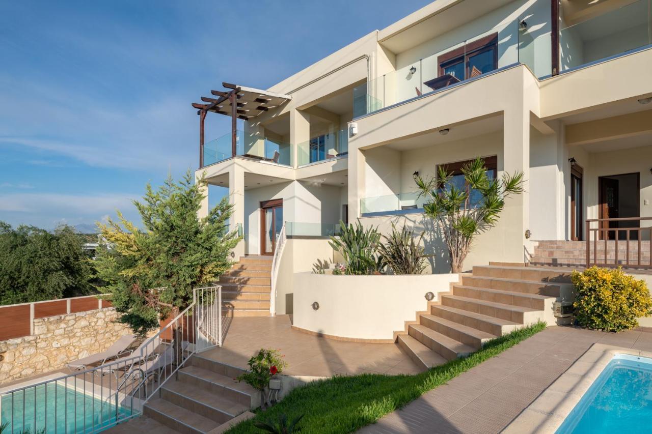 Family Villa Rousa In Rethymno With Pool, Bbq And Kids Area Lutrá Kültér fotó